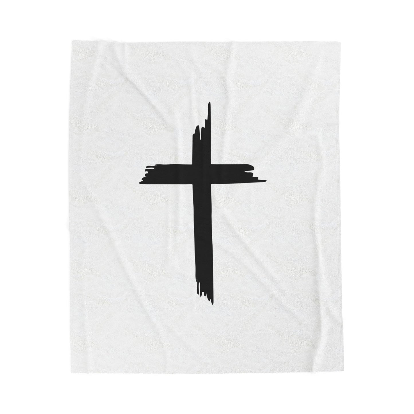 Cozy Velveteen Plush Blanket with Cross Design - Perfect Gift for Comfort and Faith
