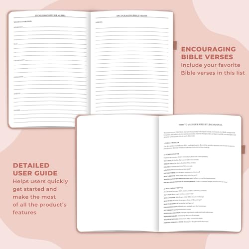 Bible Study Journal - Church Notes Notebook for Note Taking & Reflection - Guided Bible Study Notebook - Faith-Based Religious Gifts & Bible Study Supplies (Aquamarine)
