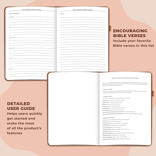Bible Study Journal - Church Notes Notebook for Note Taking & Reflection - Guided Bible Study Notebook - Faith-Based Religious Gifts & Bible Study Supplies (Aquamarine)