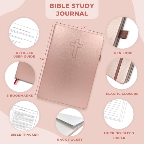 Bible Study Journal - Church Notes Notebook for Note Taking & Reflection - Guided Bible Study Notebook - Faith-Based Religious Gifts & Bible Study Supplies (Aquamarine)