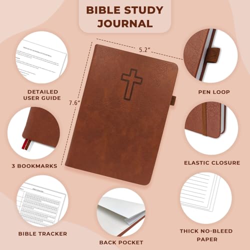 Bible Study Journal - Church Notes Notebook for Note Taking & Reflection - Guided Bible Study Notebook - Faith-Based Religious Gifts & Bible Study Supplies (Aquamarine)