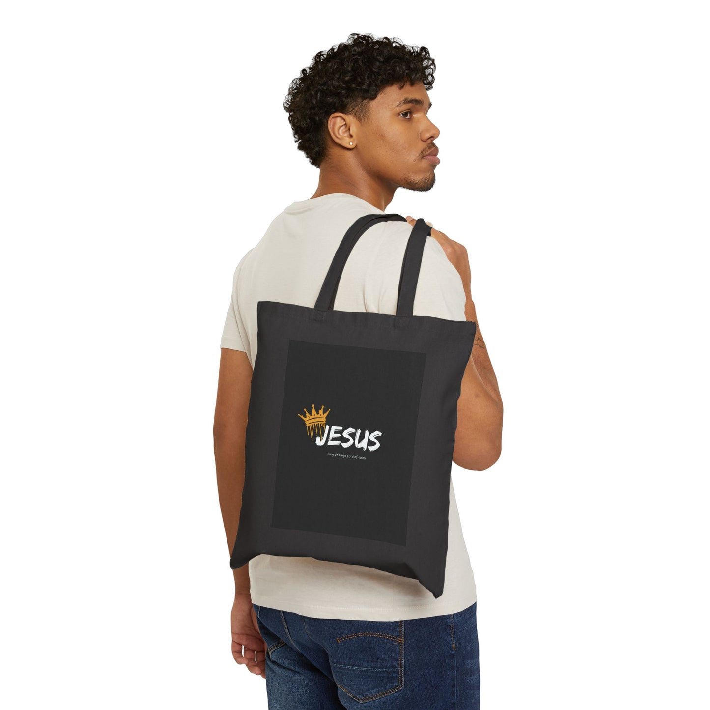 Stylish Jesus Quote Cotton Canvas Tote Bag - Perfect for Faith-Based Events & Daily Use