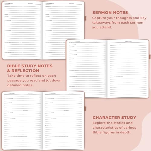 Bible Study Journal - Church Notes Notebook for Note Taking & Reflection - Guided Bible Study Notebook - Faith-Based Religious Gifts & Bible Study Supplies (Aquamarine)