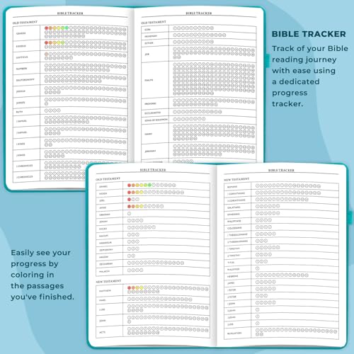 Bible Study Journal - Church Notes Notebook for Note Taking & Reflection - Guided Bible Study Notebook - Faith-Based Religious Gifts & Bible Study Supplies (Aquamarine)