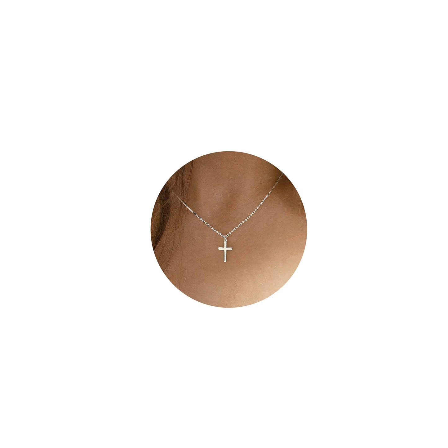 Tewiky Diamond Cross Necklace for women-Dainty 14k Gold Cubic Zirconia Pendant Necklaces Simple Gold Cross Pendant Necklace Cute Tiny Gold Jewelry