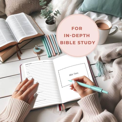 Bible Study Journal - Church Notes Notebook for Note Taking & Reflection - Guided Bible Study Notebook - Faith-Based Religious Gifts & Bible Study Supplies (Aquamarine)