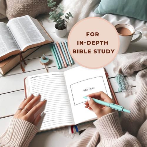 Bible Study Journal - Church Notes Notebook for Note Taking & Reflection - Guided Bible Study Notebook - Faith-Based Religious Gifts & Bible Study Supplies (Aquamarine)