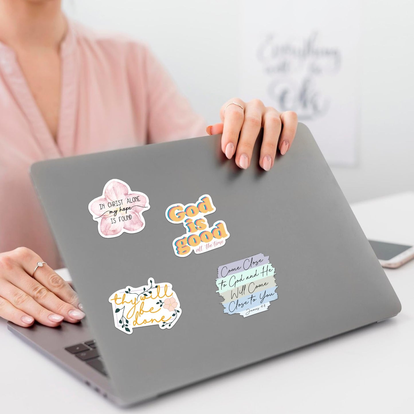 50PCS Bible Verse Stickers: Inspirational Christian Stickers for Easter Gifts, Women, Men, Teens - Perfect for Water Bottle, Laptop, Bible