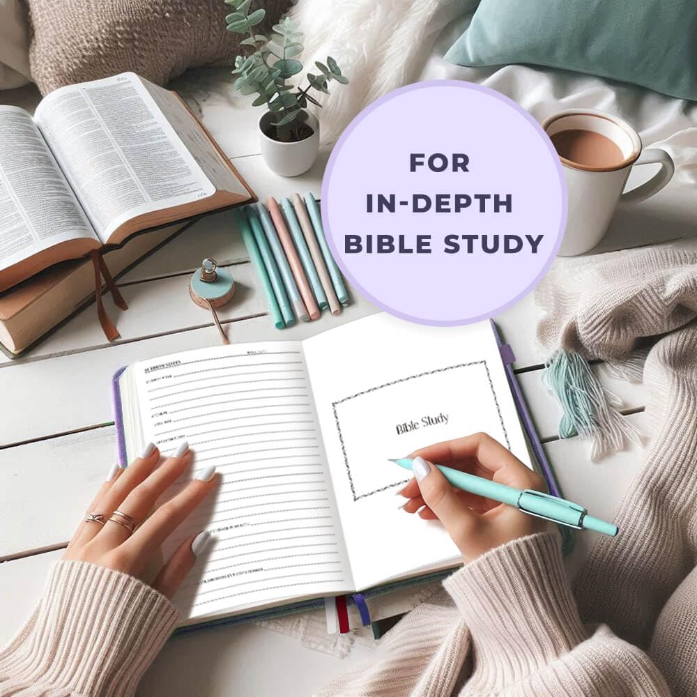 Bible Study Journal - Church Notes Notebook for Note Taking & Reflection - Guided Bible Study Notebook - Faith-Based Religious Gifts & Bible Study Supplies (Aquamarine)