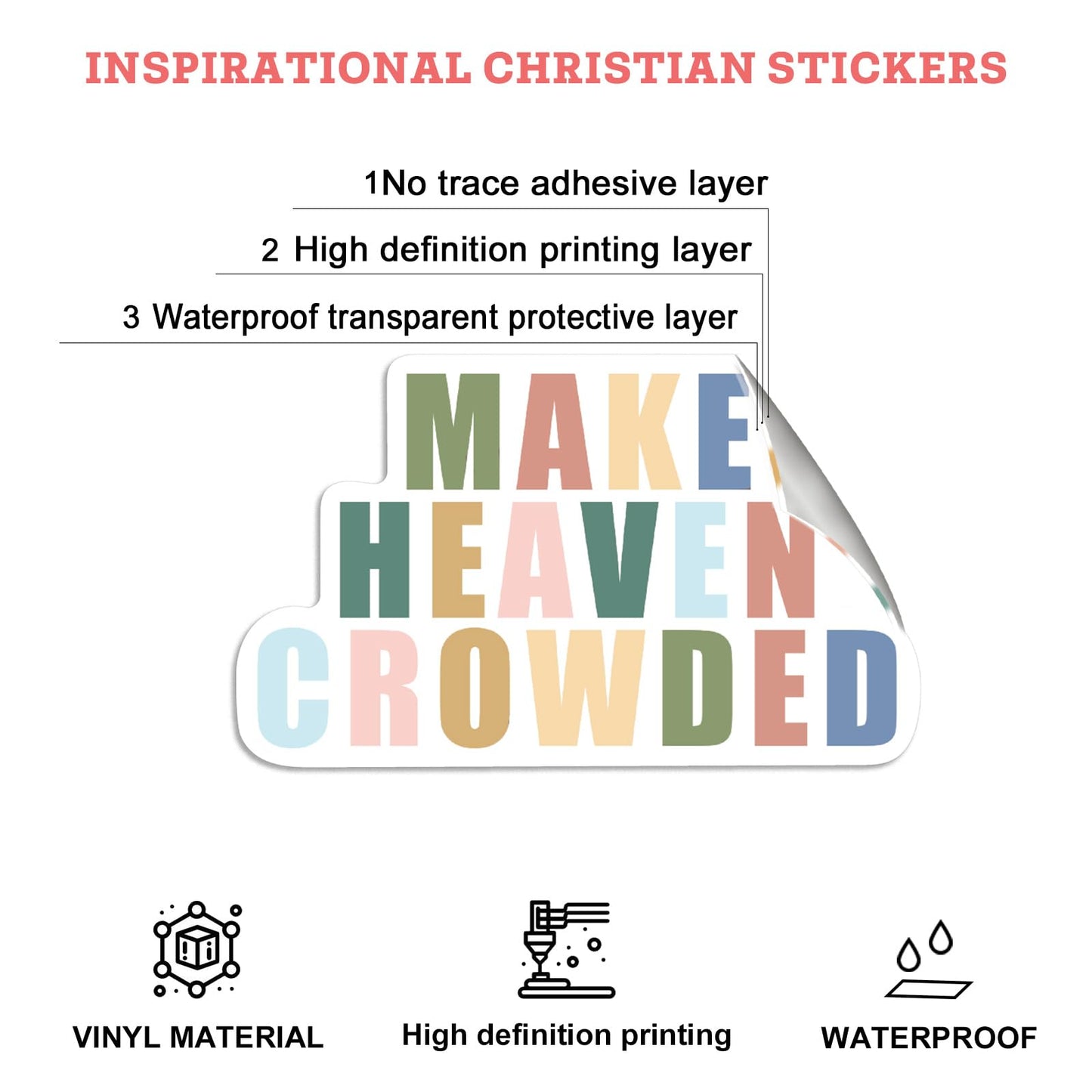 50PCS Bible Verse Stickers: Inspirational Christian Stickers for Easter Gifts, Women, Men, Teens - Perfect for Water Bottle, Laptop, Bible