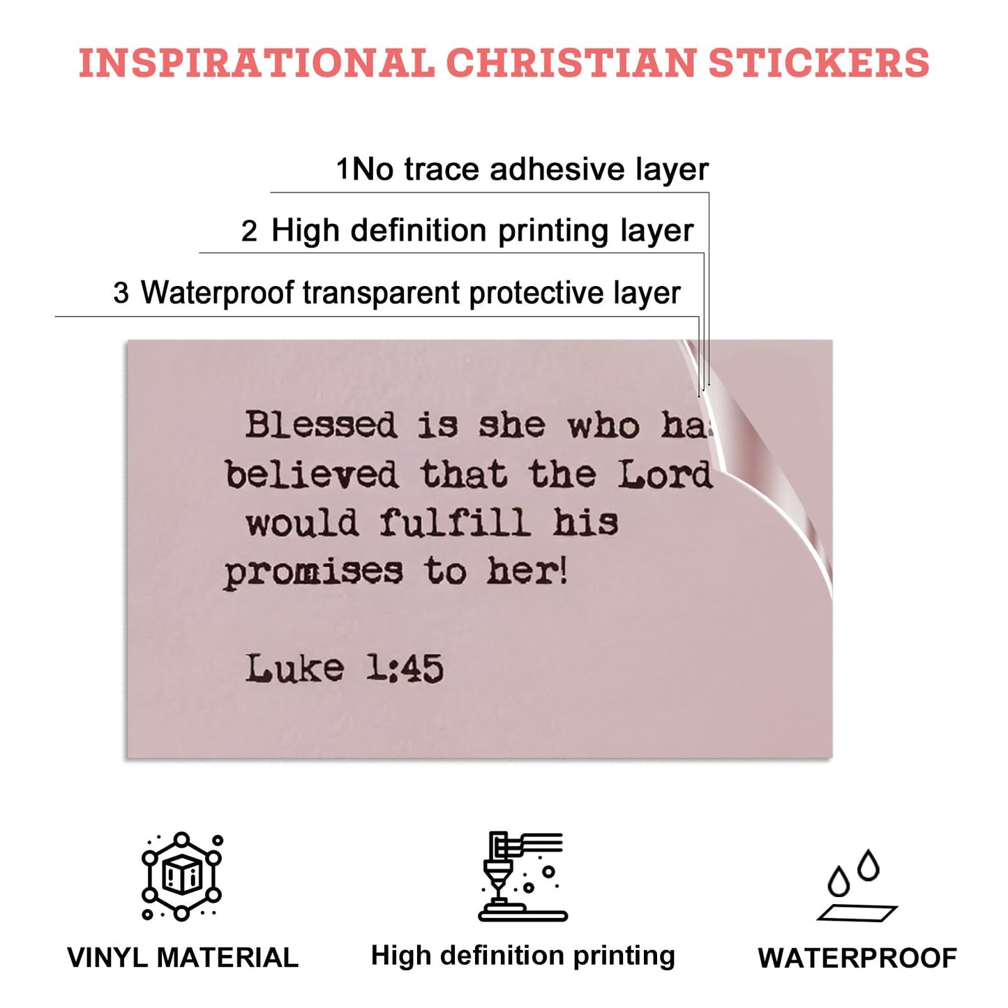 50PCS Bible Verse Stickers: Inspirational Christian Stickers for Easter Gifts, Women, Men, Teens - Perfect for Water Bottle, Laptop, Bible