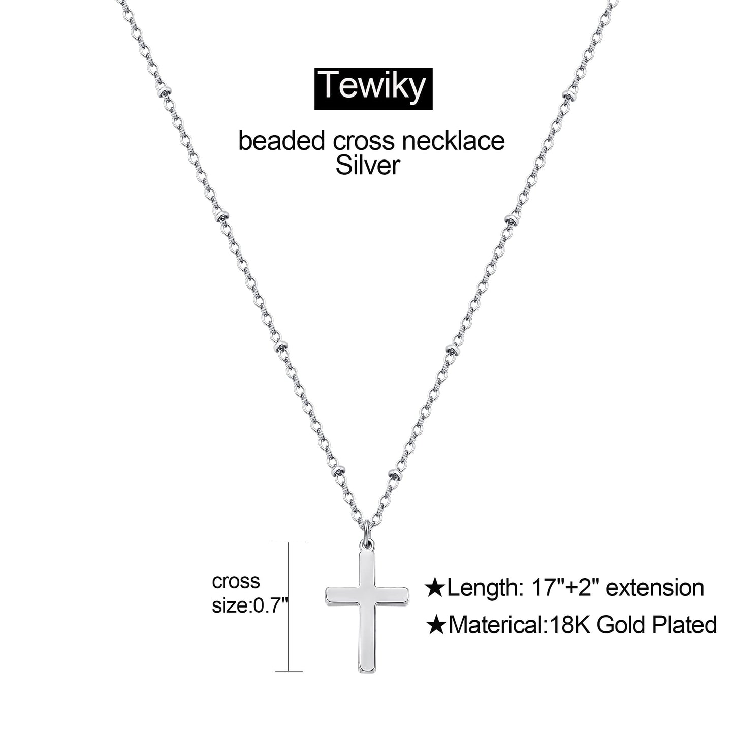 Tewiky Diamond Cross Necklace for women-Dainty 14k Gold Cubic Zirconia Pendant Necklaces Simple Gold Cross Pendant Necklace Cute Tiny Gold Jewelry