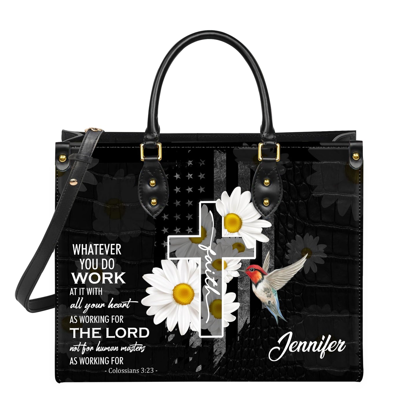 Personalized Leather Handbag for Women, Custom Name Church Bag, Christian Gifts, Mother Day's Gift for God Lovers