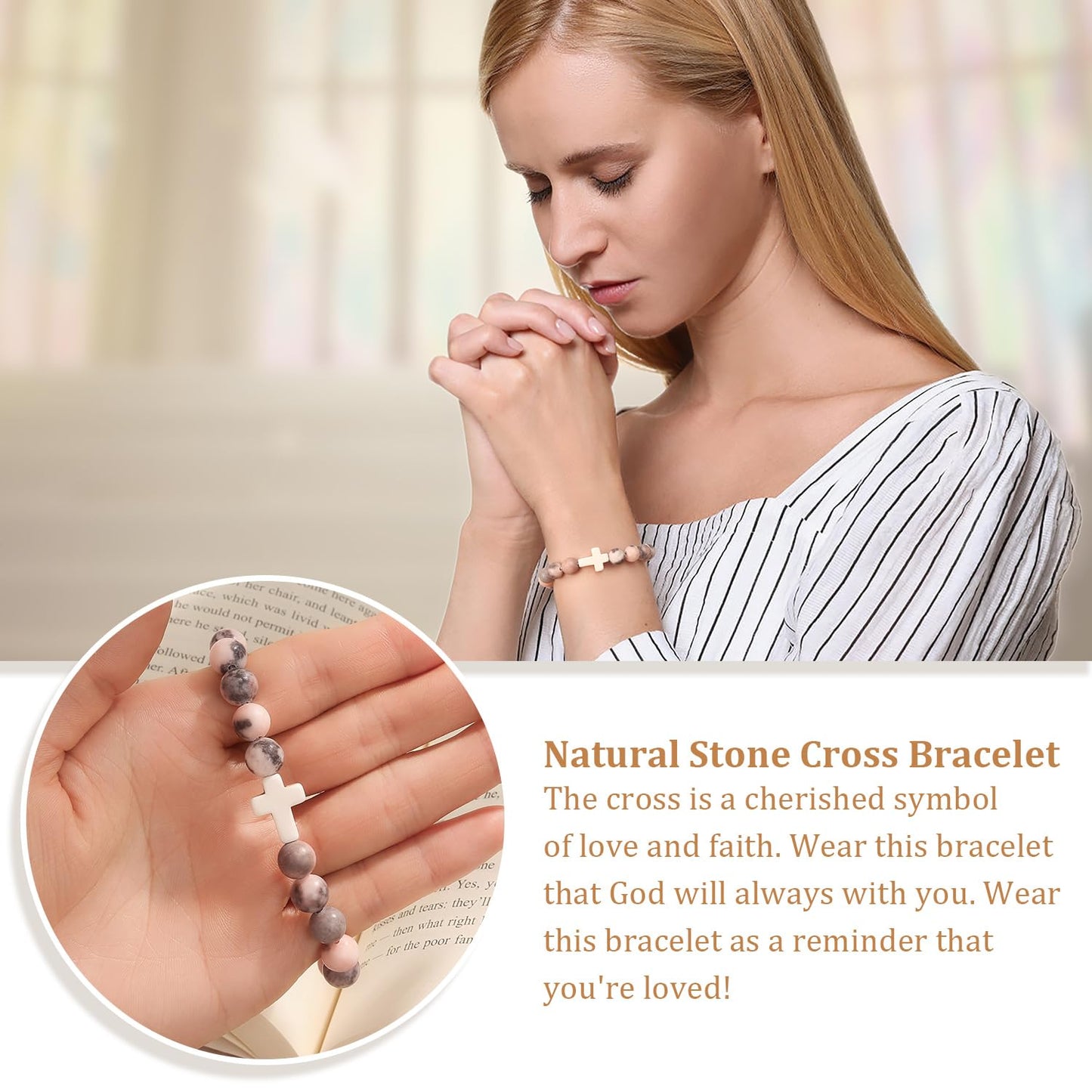 Christian Easter Gifts – Religious Cross Bracelet Faith Jewelry for Women