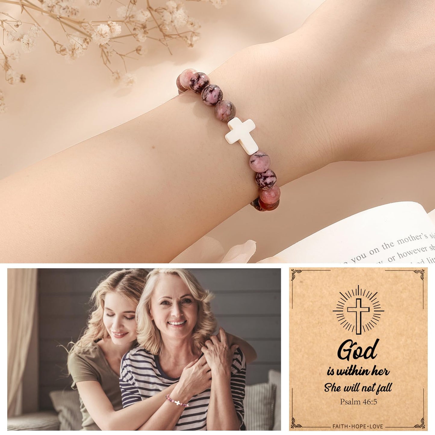 Christian Easter Gifts – Religious Cross Bracelet Faith Jewelry for Women