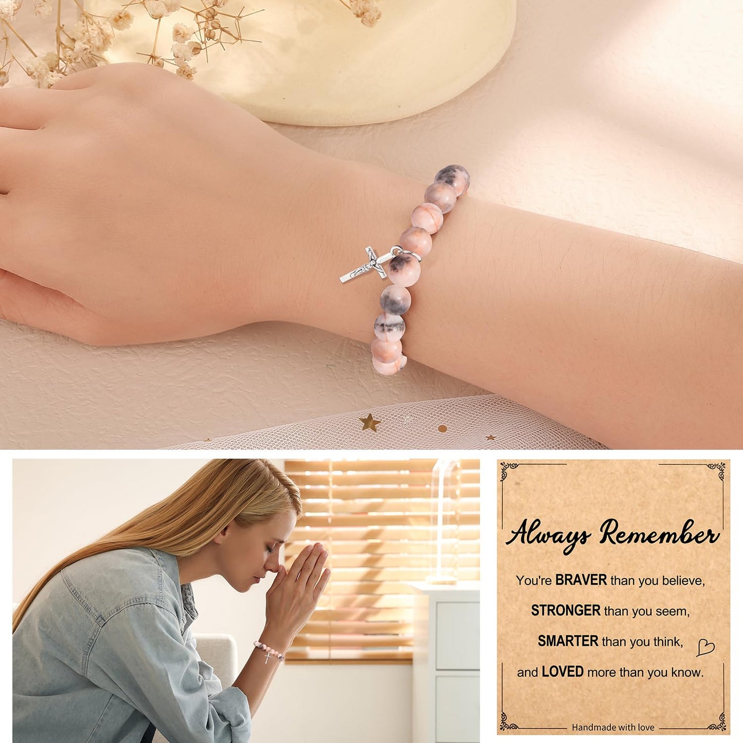 Christian Easter Gifts – Religious Cross Bracelet Faith Jewelry for Women
