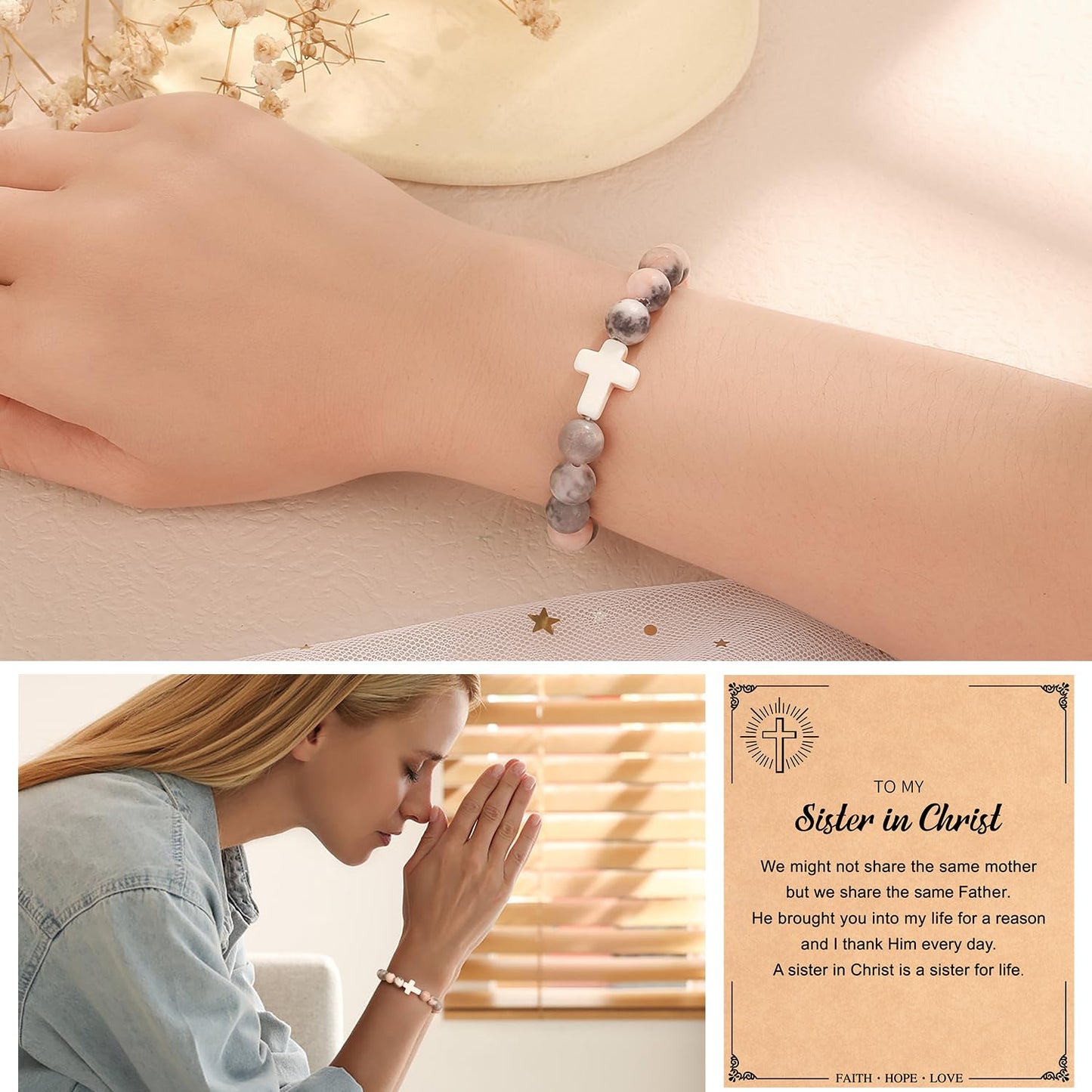 Christian Easter Gifts – Religious Cross Bracelet Faith Jewelry for Women