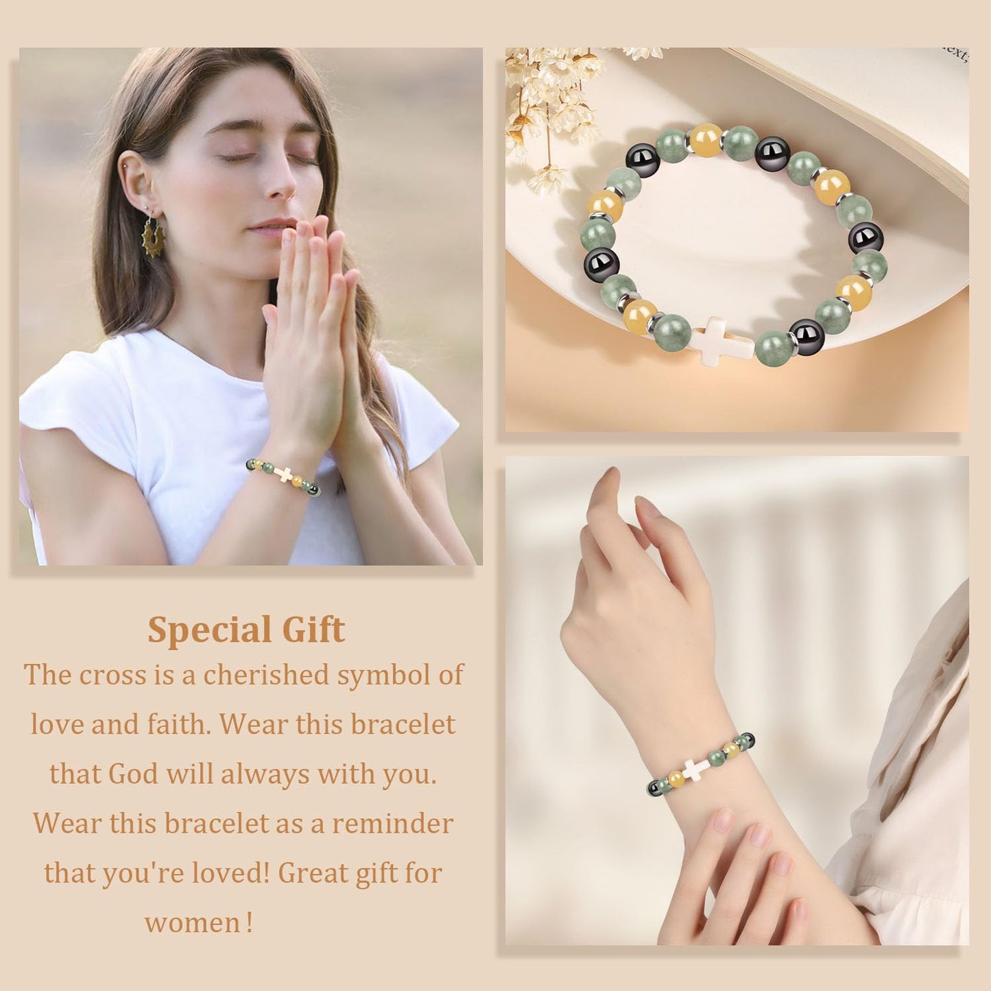 Christian Easter Gifts – Religious Cross Bracelet Faith Jewelry for Women