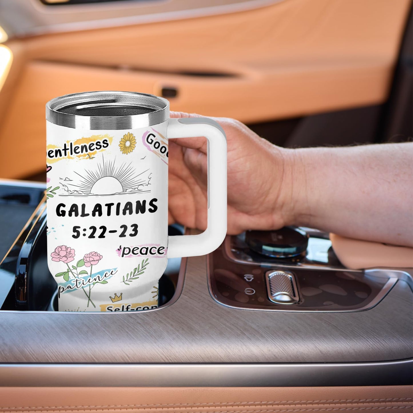 Christian Gifts for Women God Tumbler 40oz Pink Child of God Gifts Coffee Travel Cup - Inspirational Religious Birthday Catholic Spiritual Gift for Sister Friends, Baptism Confirmation Gift for Girls