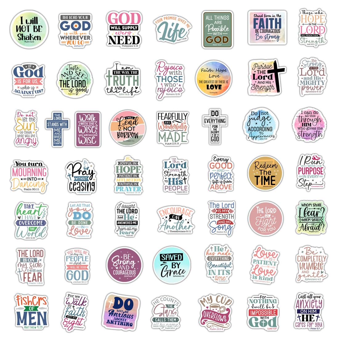 100 Pack Christian Scripture Stickers, Faith Inspiring Religious Gifts for Easter, Journaling, Water Bottles, Bible Verse Stickers, Christian Gifts for Women, Kids, Teens, Boys and Girls (Scripture)