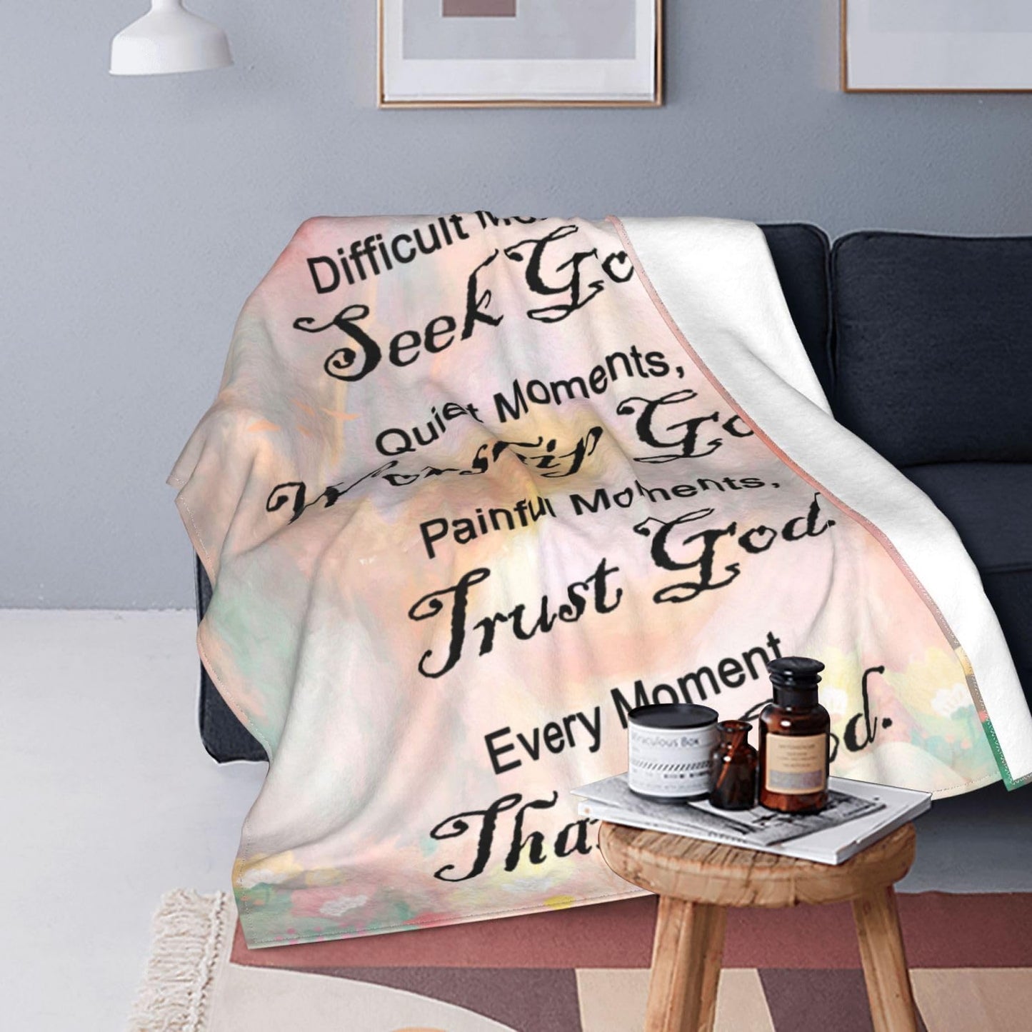 Christian Faith Blankets - Soft Throw, Personalized 60"x80", Religious & Spiritual Gifts for Women & Men