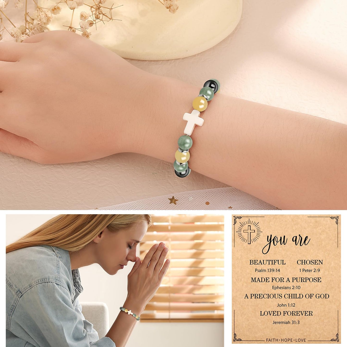 Christian Easter Gifts – Religious Cross Bracelet Faith Jewelry for Women