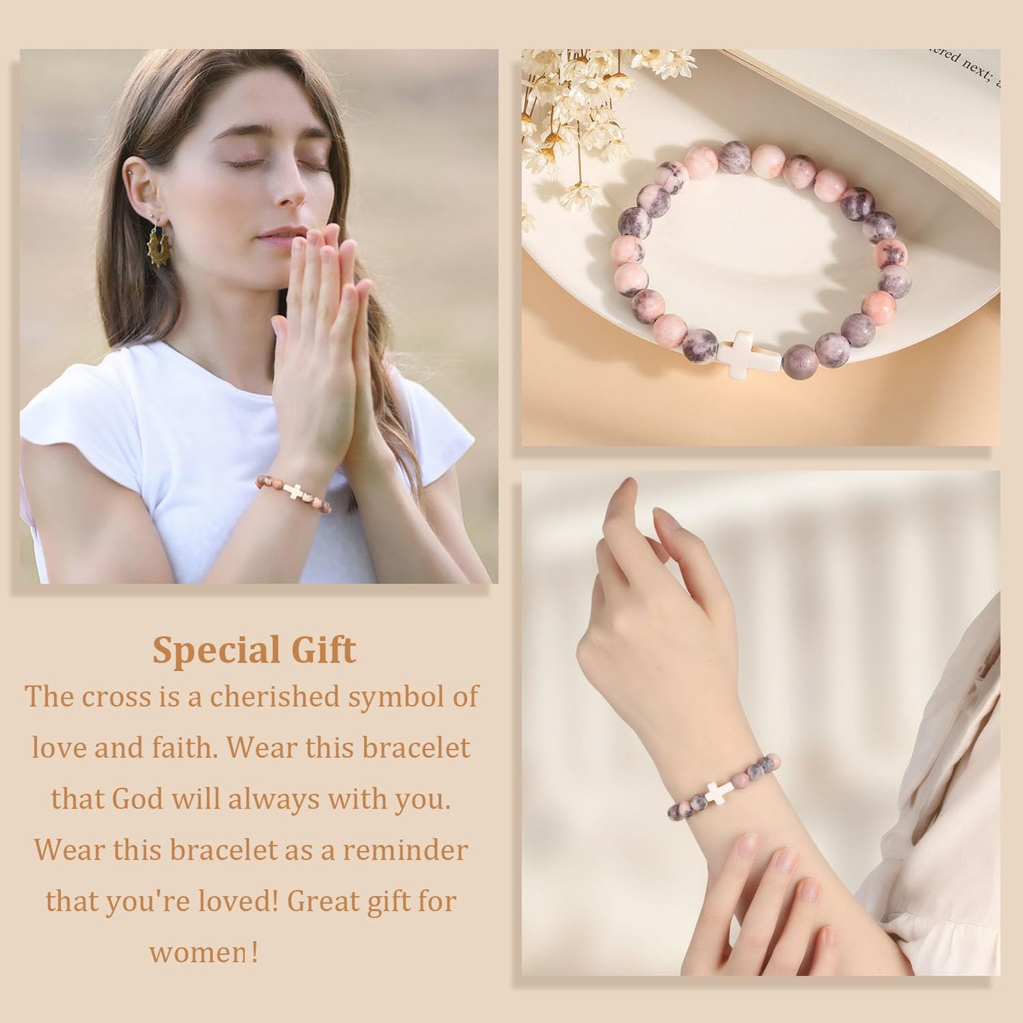 Christian Easter Gifts – Religious Cross Bracelet Faith Jewelry for Women