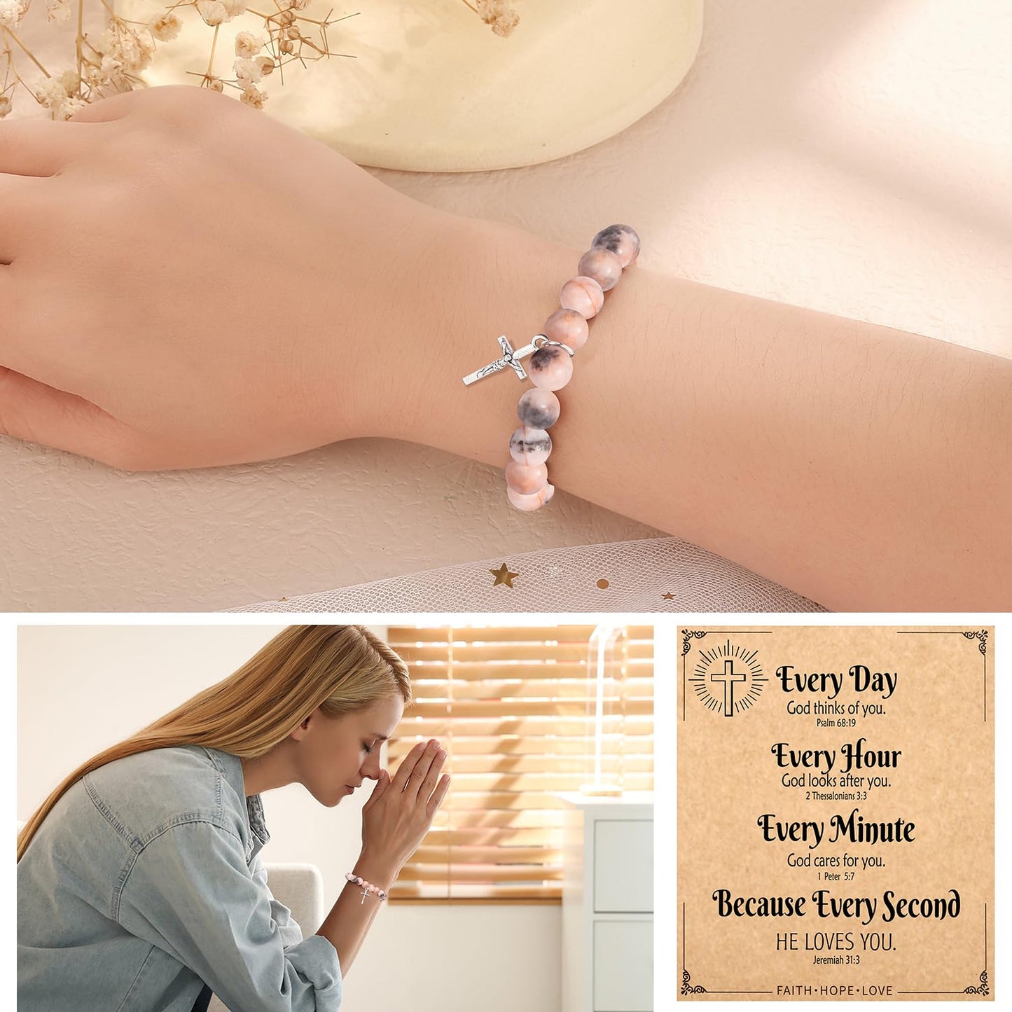 Christian Easter Gifts – Religious Cross Bracelet Faith Jewelry for Women