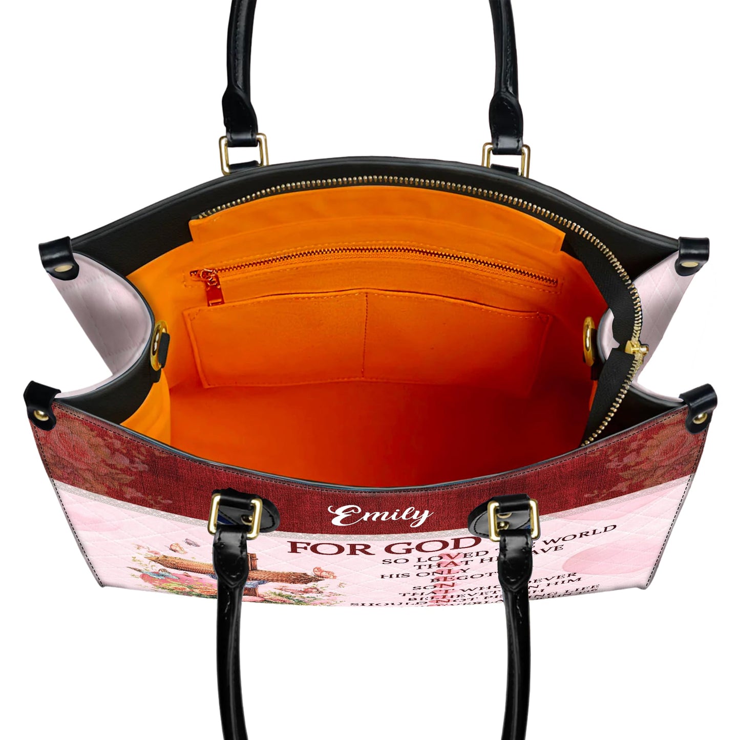 Personalized Leather Handbag for Women, Custom Name Church Bag, Christian Gifts, Mother Day's Gift for God Lovers