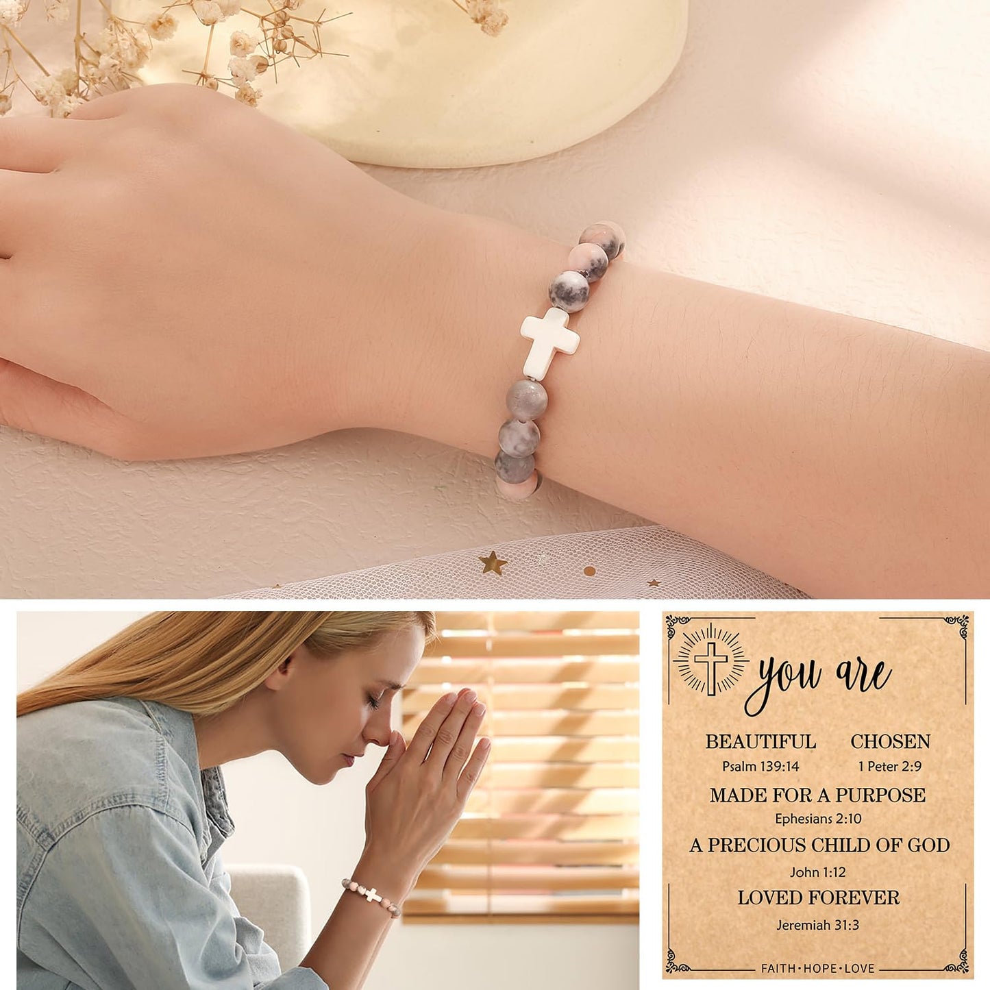 Christian Easter Gifts – Religious Cross Bracelet Faith Jewelry for Women