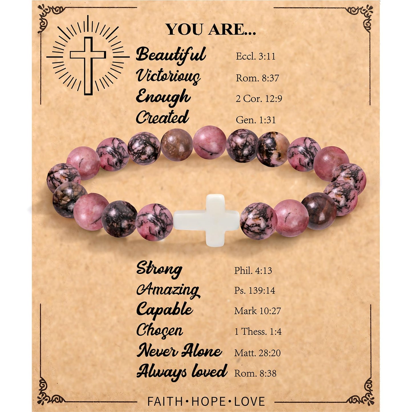 Christian Easter Gifts – Religious Cross Bracelet Faith Jewelry for Women