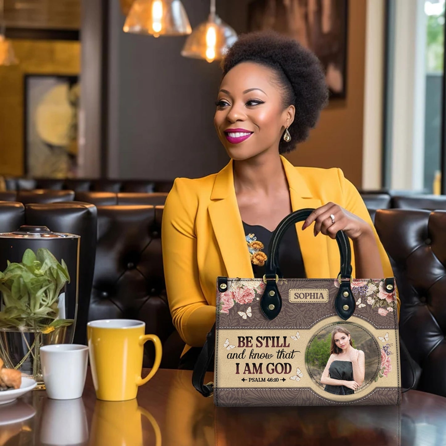 Personalized Leather Handbag for Women, Custom Name Church Bag, Christian Gifts, Mother Day's Gift for God Lovers