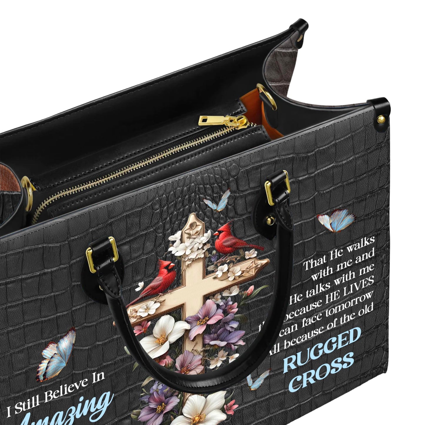 Personalized Leather Handbag for Women, Custom Name Church Bag, Christian Gifts, Mother Day's Gift for God Lovers
