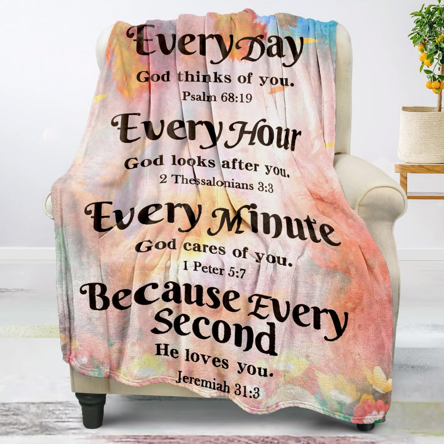 Christian Faith Blankets - Soft Throw, Personalized 60"x80", Religious & Spiritual Gifts for Women & Men