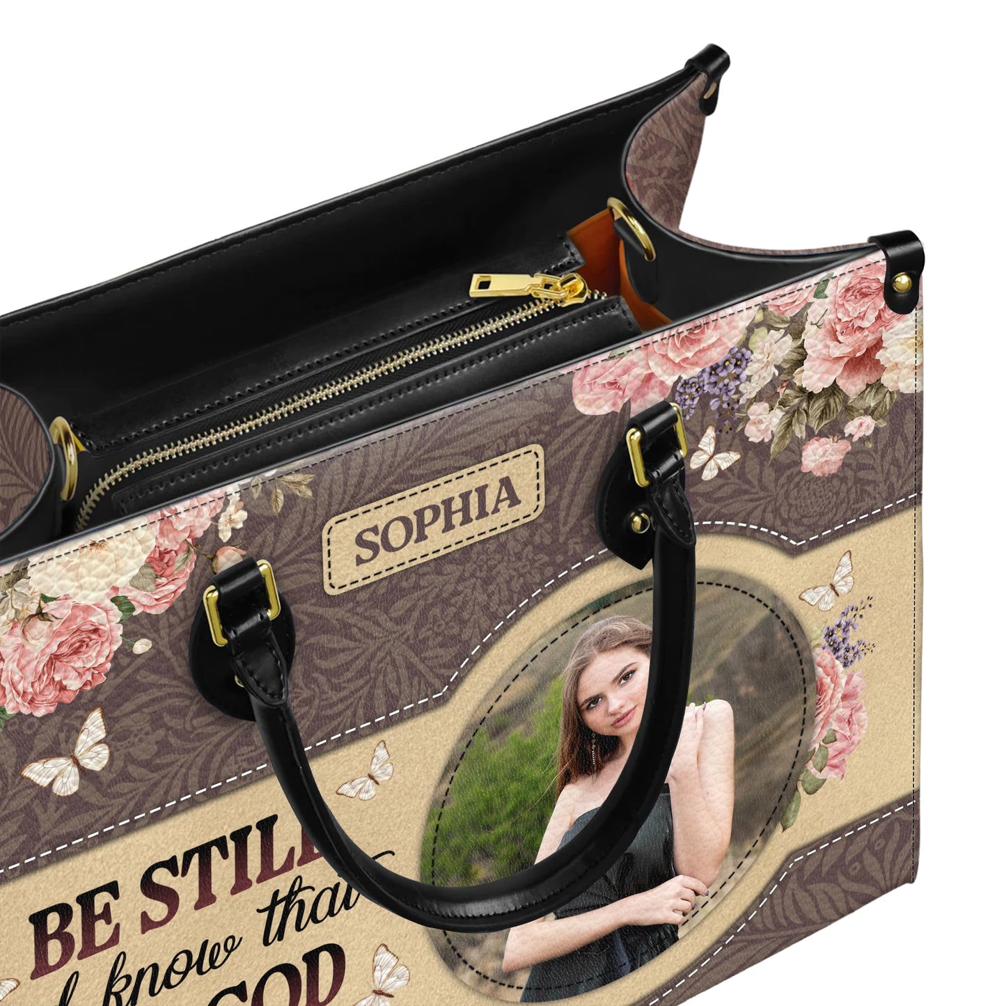 Personalized Leather Handbag for Women, Custom Name Church Bag, Christian Gifts, Mother Day's Gift for God Lovers