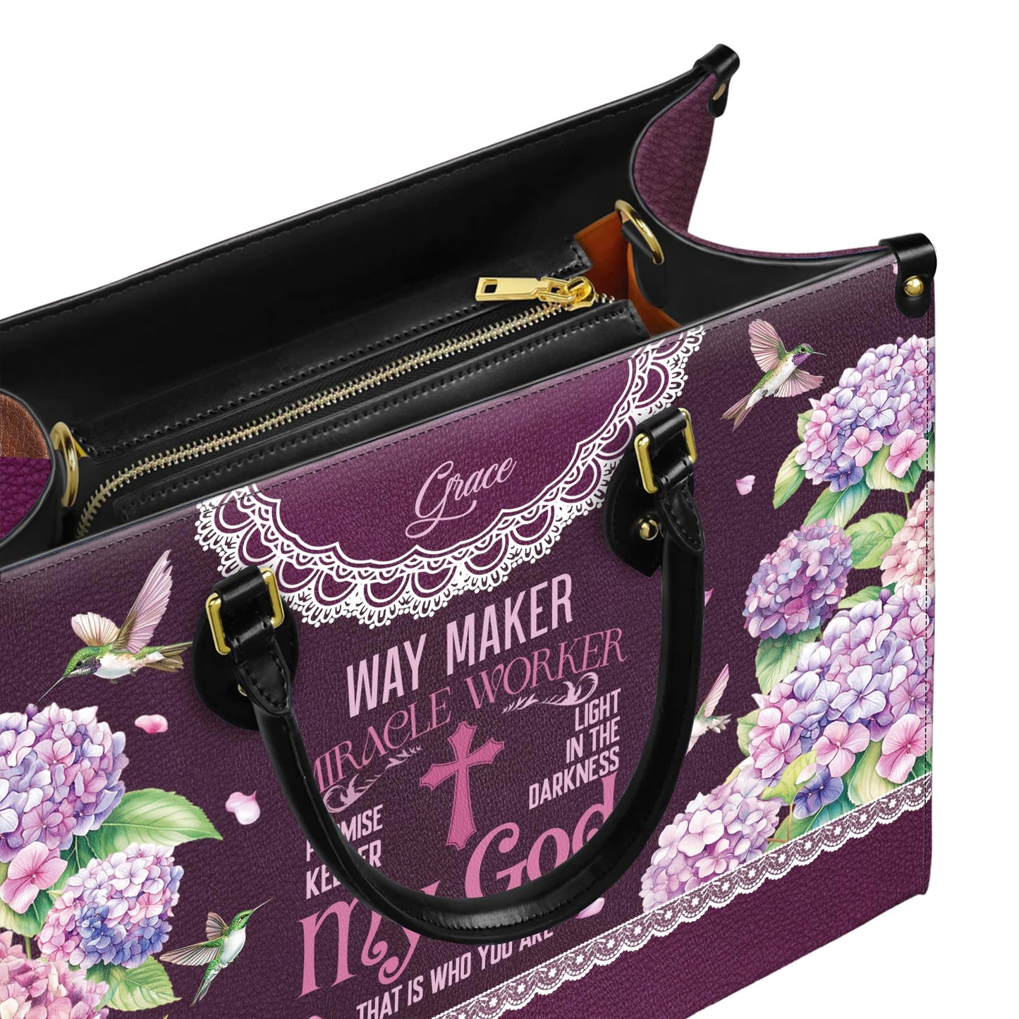 Personalized Leather Handbag for Women, Custom Name Church Bag, Christian Gifts, Mother Day's Gift for God Lovers