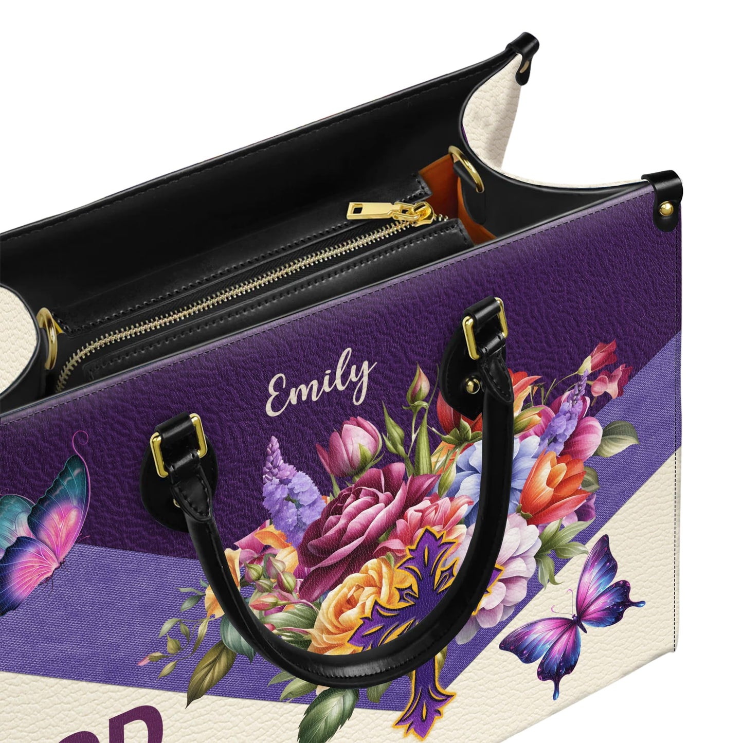 Personalized Leather Handbag for Women, Custom Name Church Bag, Christian Gifts, Mother Day's Gift for God Lovers
