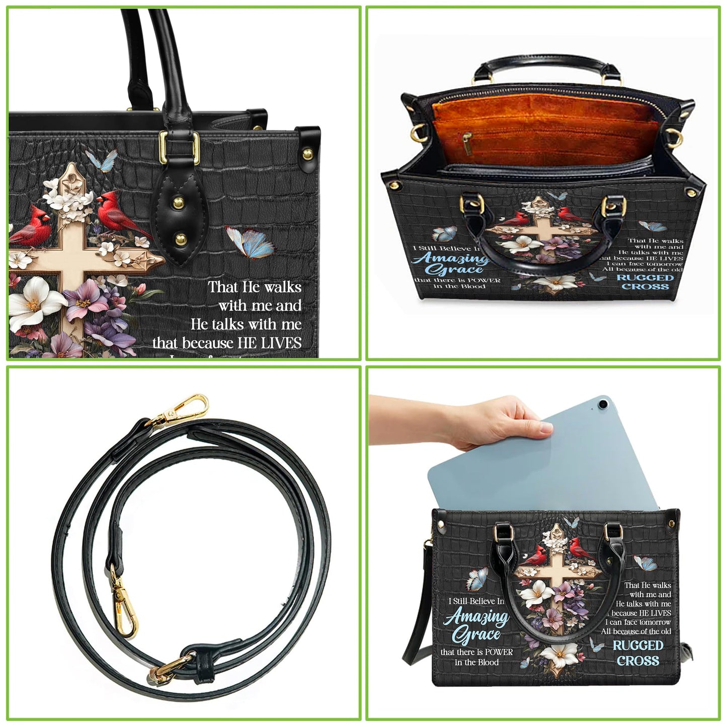 Personalized Leather Handbag for Women, Custom Name Church Bag, Christian Gifts, Mother Day's Gift for God Lovers