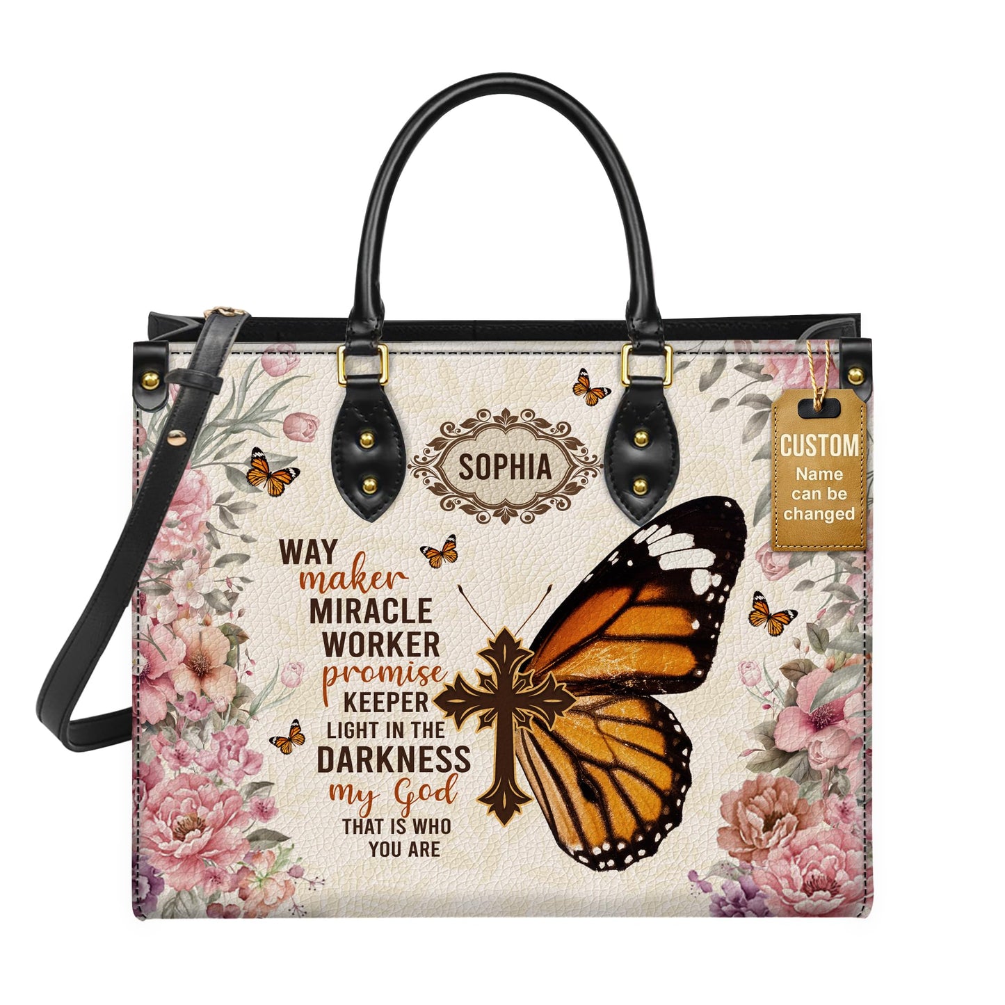 Personalized Leather Handbag for Women, Custom Name Church Bag, Christian Gifts, Mother Day's Gift for God Lovers