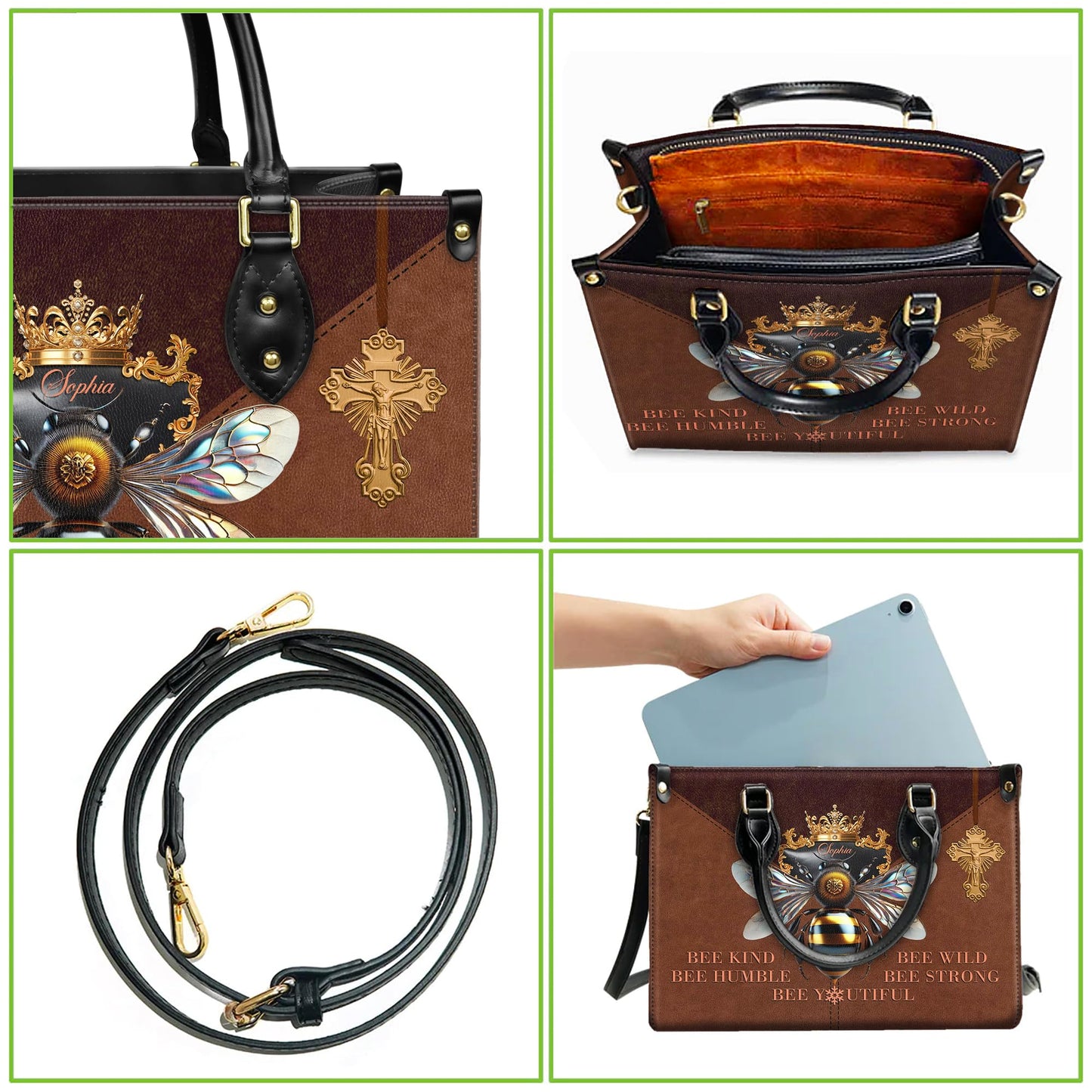 Personalized Leather Handbag for Women, Custom Name Church Bag, Christian Gifts, Mother Day's Gift for God Lovers