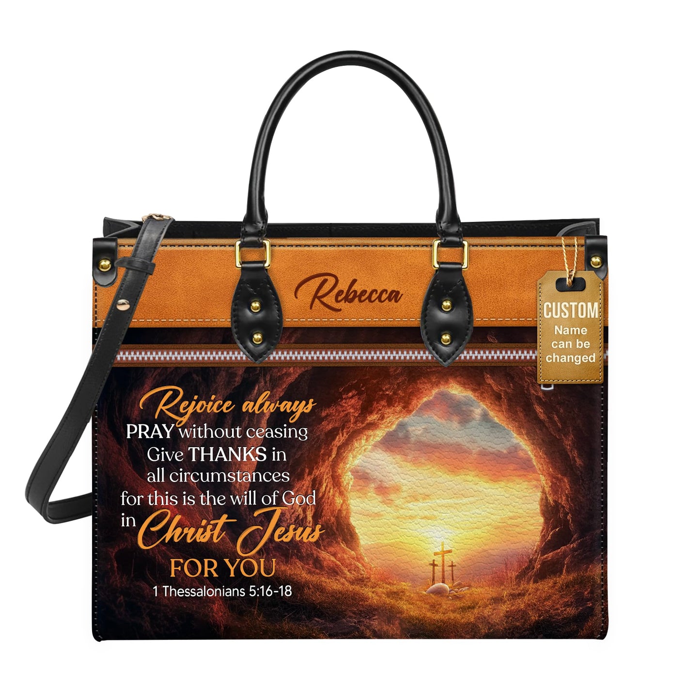 Personalized Leather Handbag for Women, Custom Name Church Bag, Christian Gifts, Mother Day's Gift for God Lovers