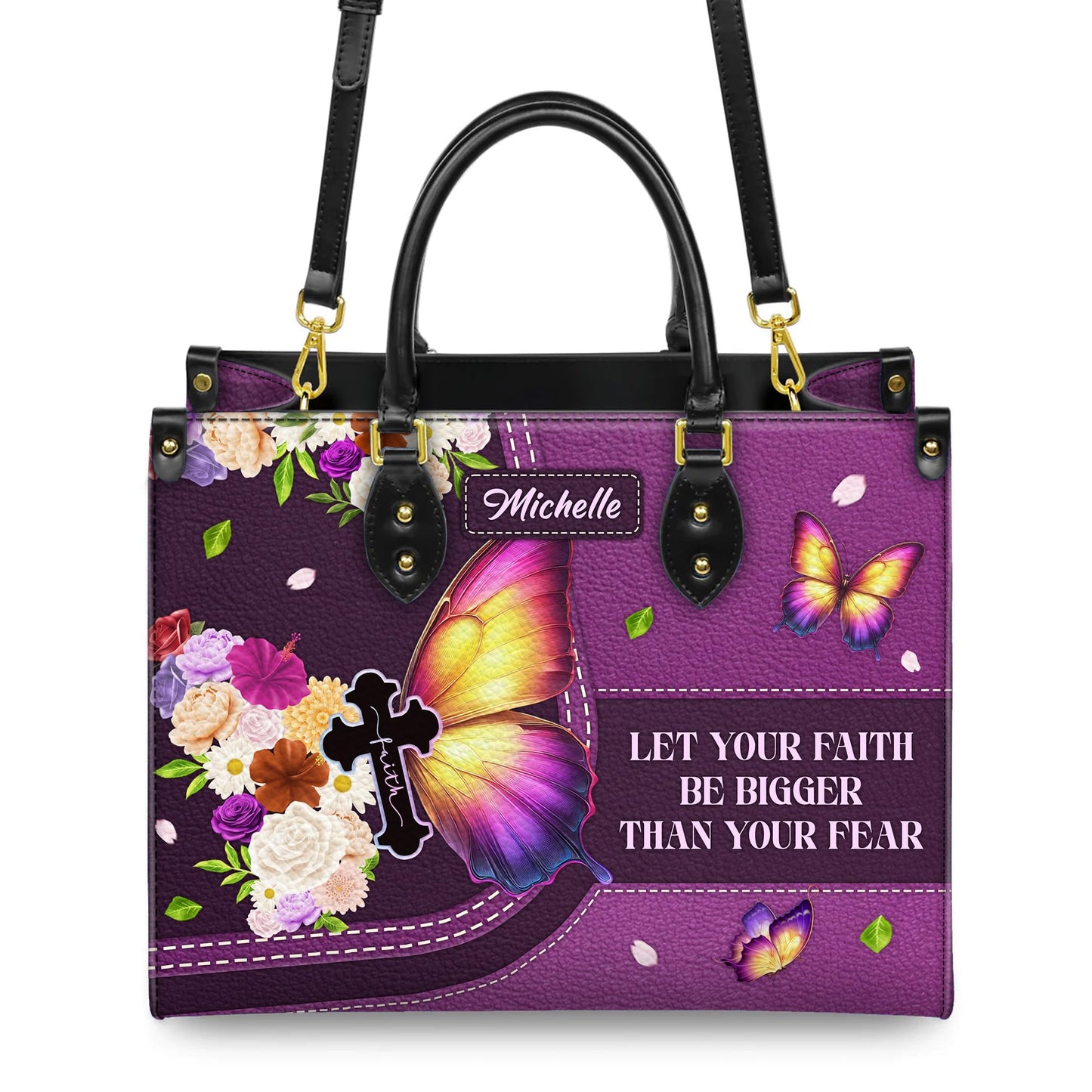 Personalized Leather Handbag for Women, Custom Name Church Bag, Christian Gifts, Mother Day's Gift for God Lovers