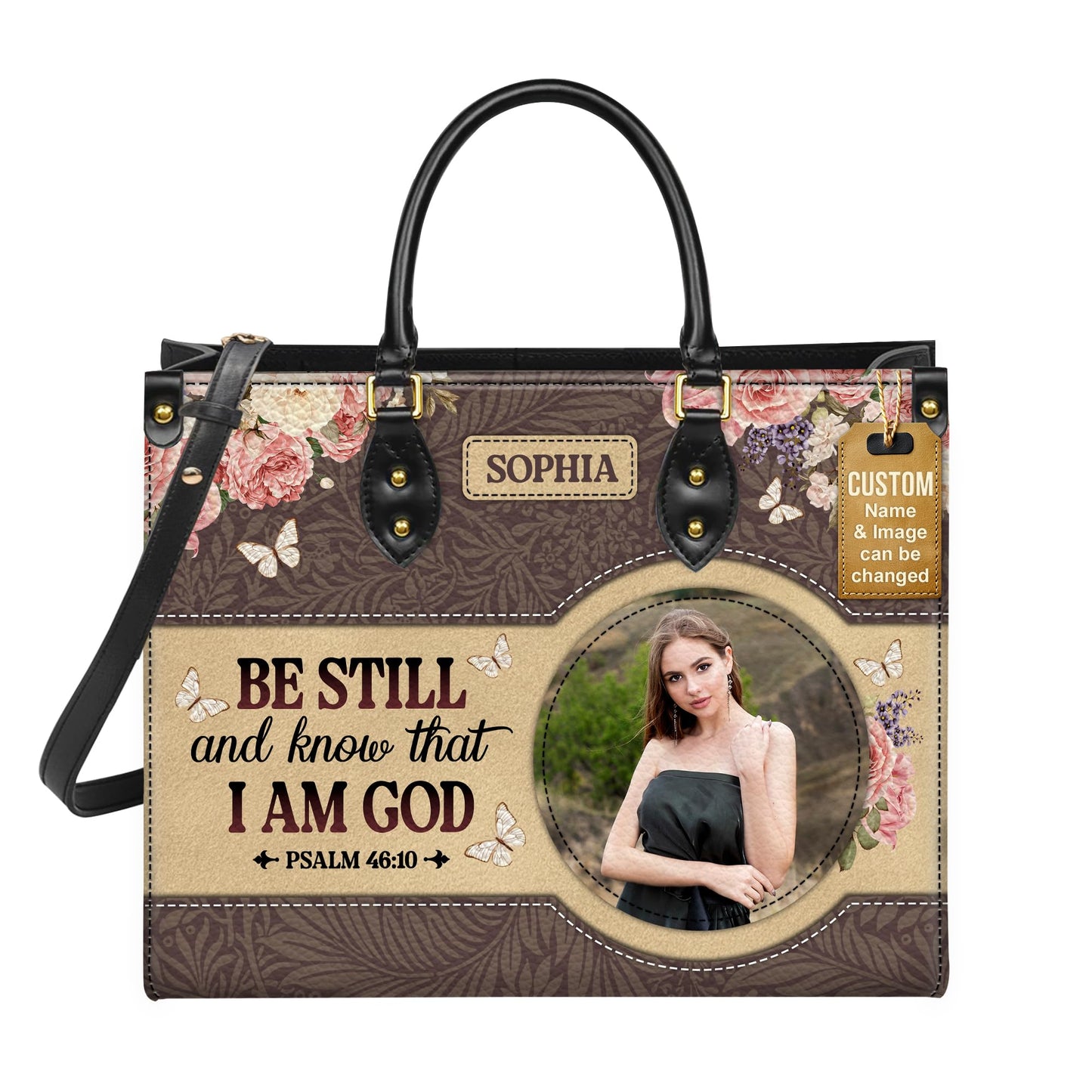 Personalized Leather Handbag for Women, Custom Name Church Bag, Christian Gifts, Mother Day's Gift for God Lovers