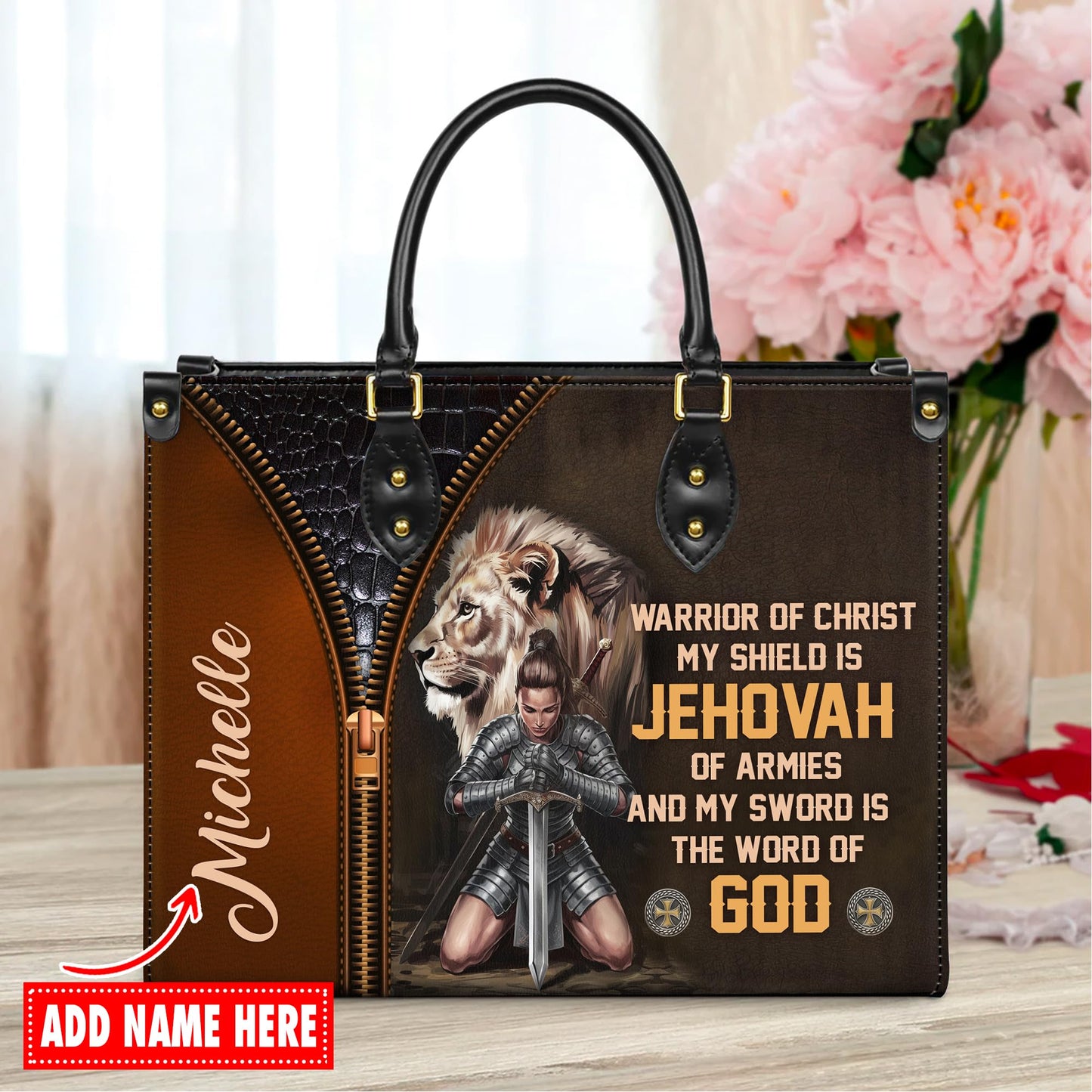 Personalized Leather Handbag for Women, Custom Name Church Bag, Christian Gifts, Mother Day's Gift for God Lovers