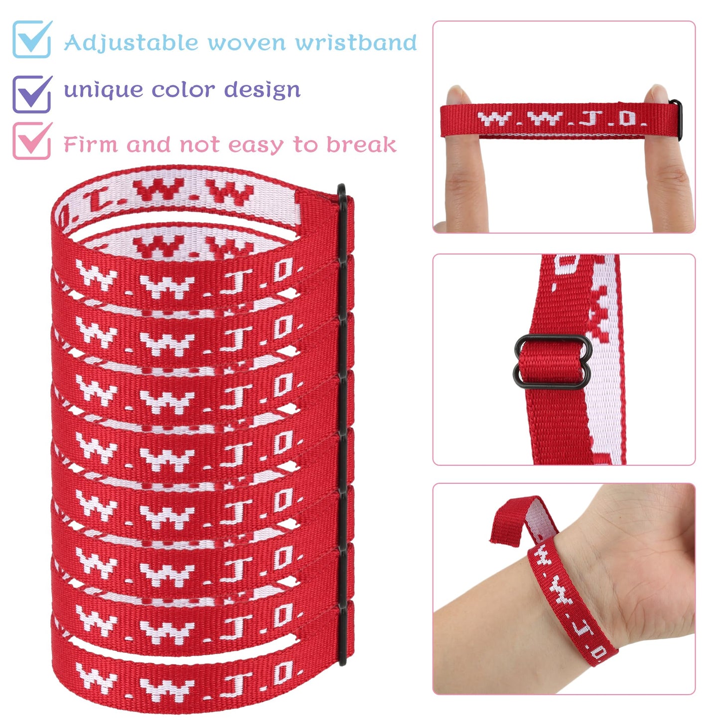 8PCS WWJD Christian Bracelet Pack for Women Men, Christian Jesus Gifts Adjustable Wristbands, WWJD Bracelets Bulk - What Would Jesus Do Bracelet