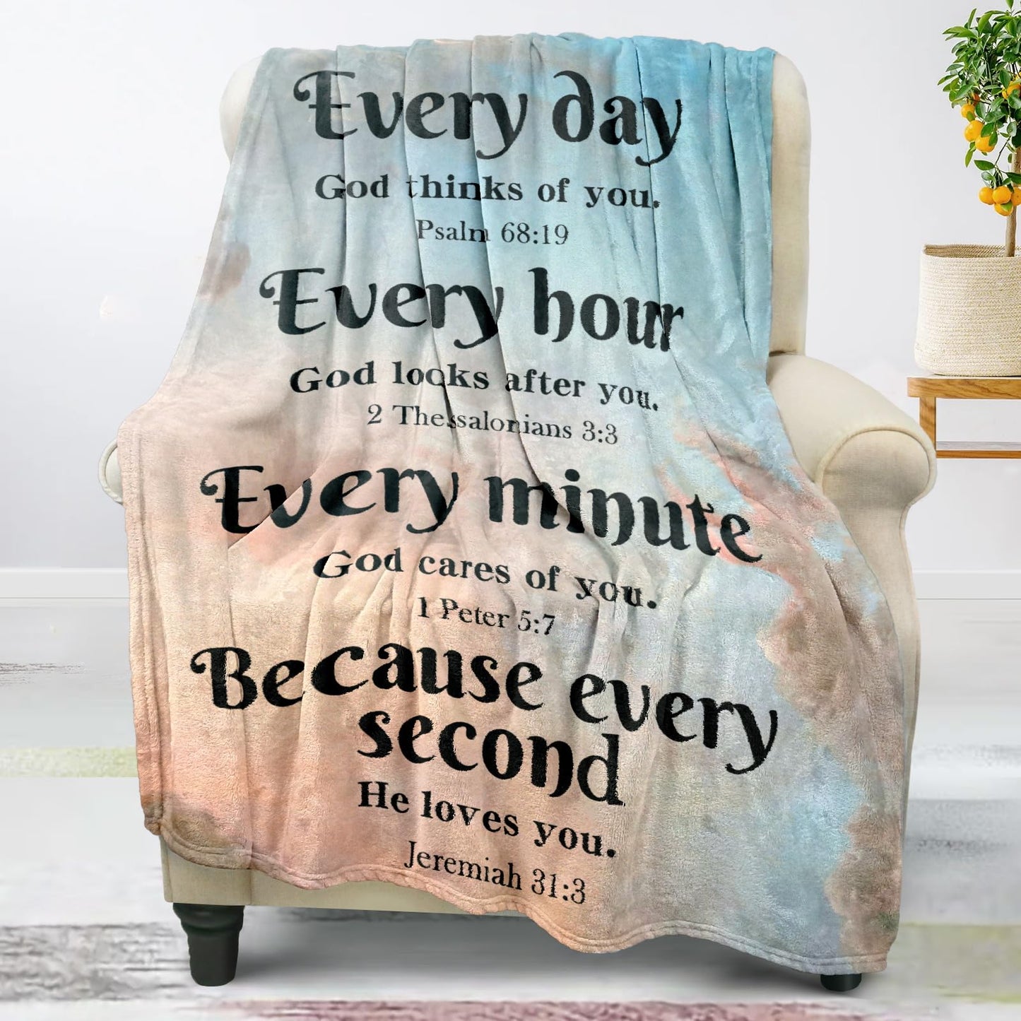 Christian Faith Blankets - Soft Throw, Personalized 60"x80", Religious & Spiritual Gifts for Women & Men