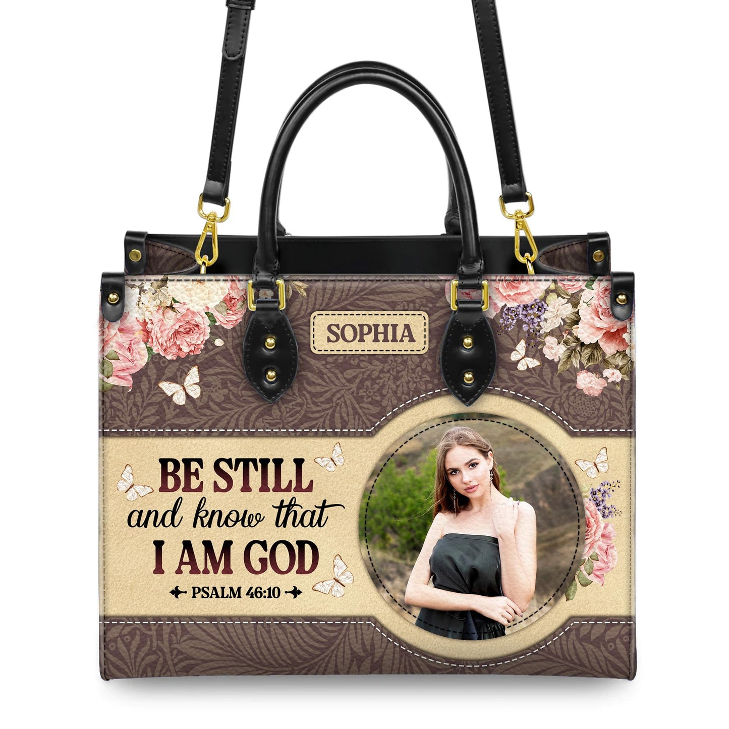 Personalized Leather Handbag for Women, Custom Name Church Bag, Christian Gifts, Mother Day's Gift for God Lovers