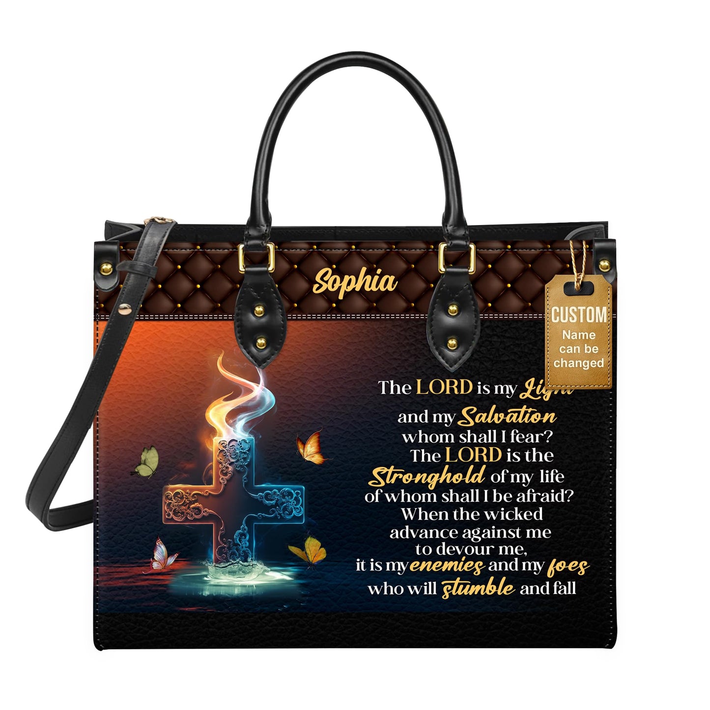 Personalized Leather Handbag for Women, Custom Name Church Bag, Christian Gifts, Mother Day's Gift for God Lovers
