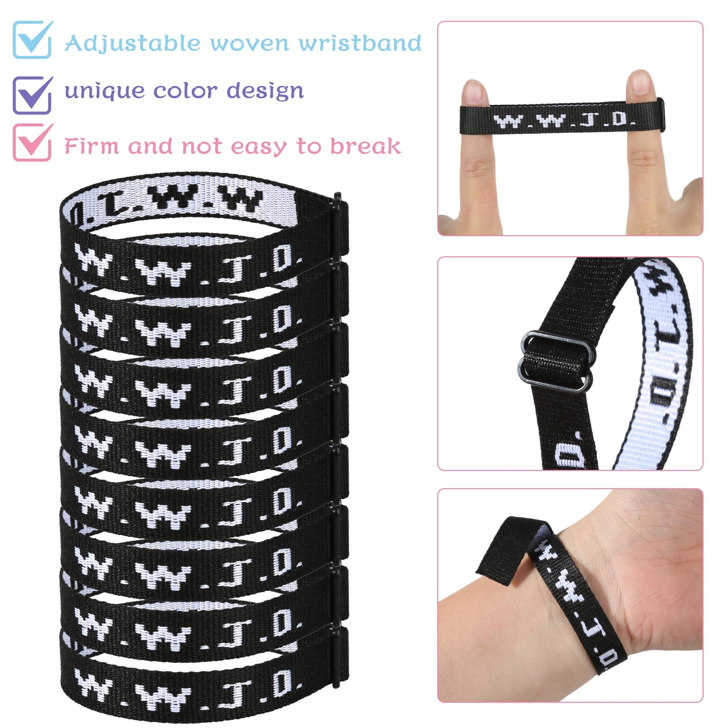 8PCS WWJD Christian Bracelet Pack for Women Men, Christian Jesus Gifts Adjustable Wristbands, WWJD Bracelets Bulk - What Would Jesus Do Bracelet