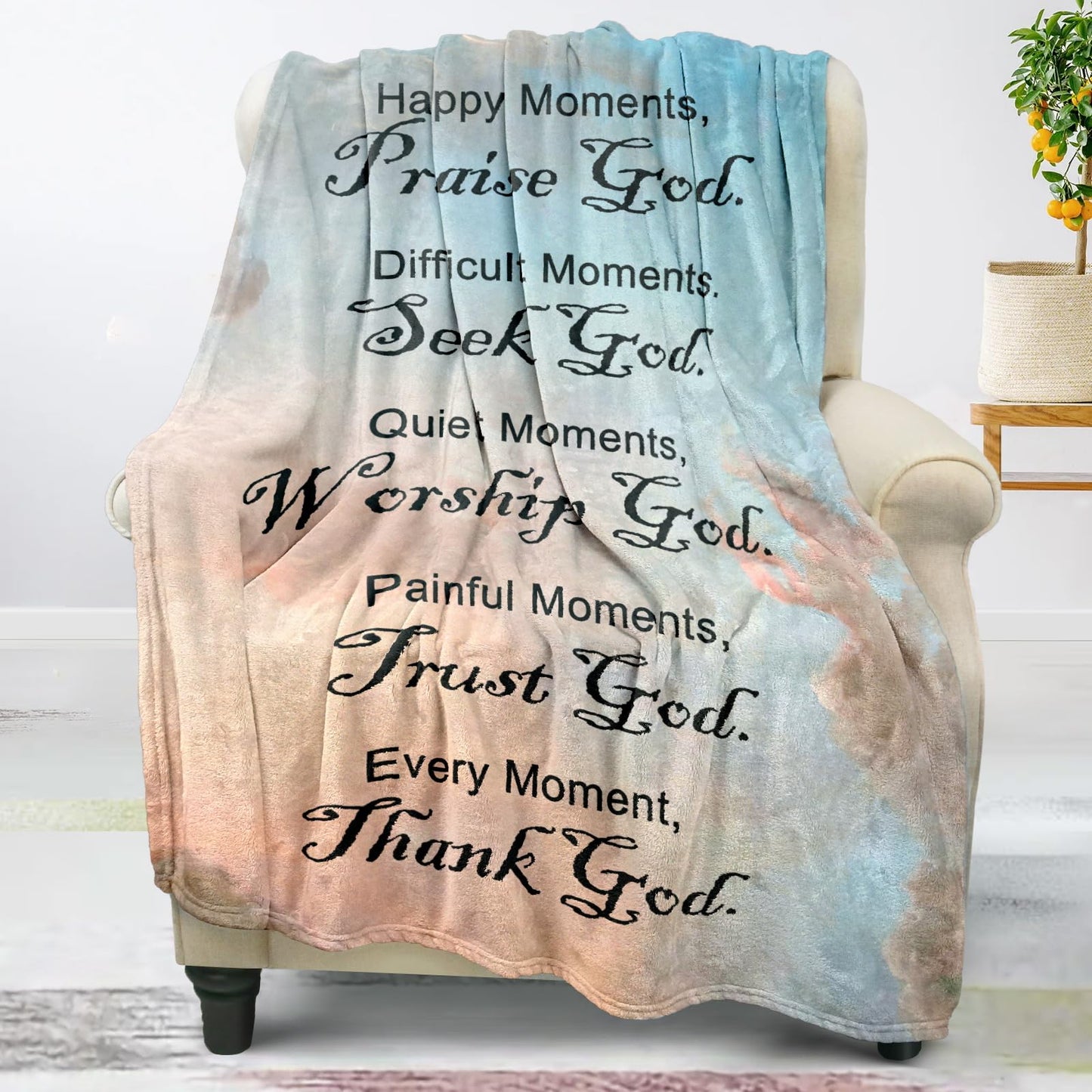 Christian Faith Blankets - Soft Throw, Personalized 60"x80", Religious & Spiritual Gifts for Women & Men